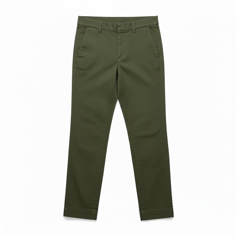 J. Crew Pants Effortless Slim Crop Deep Moss Olive Green Chino Pants Size 0